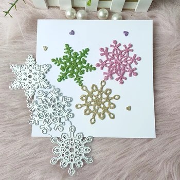  Novo 3 Pcs flocos de neve de corte de metal die molde de scrapbook decoração em relevo álbum de fotos de decoração de cartão de fazer DIY artesanato