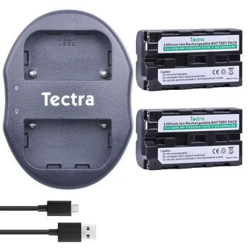  Tectra 2Pcs NP-F550 NP F550 NPF550 NP-F570 bateria da Câmera Bateria+ USB Dual Carregador para Sony CCD-SC55 CCD-TRV81 CCD-TR71 bateria