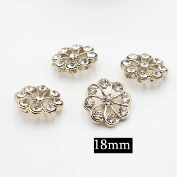  SKYE CIEL 6Pcs 18mm de Diamante Liga de Ouro Haste Botões De Jóias, confecção de Vestuário Costura Cristal Fazendo DIY Acessórios
