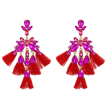  ZHINI Nova Chegada de Design Único, de Borla Artesanal Brinco de Personalidade de Cristal Colorido Dangle Brincos de Presente da Jóia para a Mulher