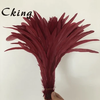  35-40cm de Galo de cauda de penas Vermelho Vinho/burgundy DIY pena de vestuário, acessórios de jóias de casamento suprimentos desempenho necessário