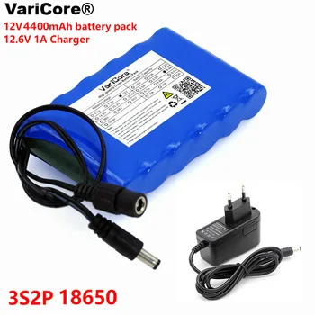  12 v 4.4 Ah 4400mAh 18650 bateria Recarregável de 12V Li-Ion Bateria Placa de Protecção do CCTV Monitor de bateria +12,6 V Carregador