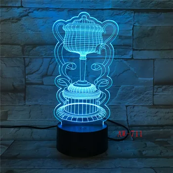  Novidade Aladdin Magic Lâmpada LED 3D 7 Cores Mudando Atmosfera Bebê Dormir a Noite as Luzes de Mesa Candeeiro de Mesa de Decoração de Casa de Presentes AW-711