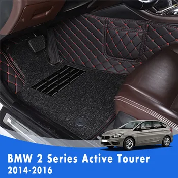  Tapete para carros BMW Série 2 Active Tourer 2016 2015 2014 Dupla Camada de Fio de Loop Personalizado Acessórios do Carro Interior Almofadas do Pé