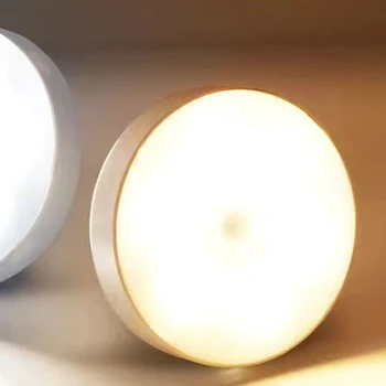  LED do Sensor de Movimento Noite de Luz Recarregável USB Quarto Lâmpada de Parede Escadas Inteligente do Corpo de Luz de Lâmpada Sensor de Casa de Poupança de Energia