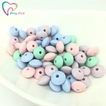  Teeny Dentes de 50 peças Candy Colors Lentilhas de Silicone Contas Infantil Dentição Mastigar Ábaco Esferas de Bebê DIY Chupeta Cadeia de Brinquedo Acessórios