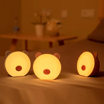  LED criativo pequeno noite a luz de cabeceira do quarto de alimentação luz da pequena lâmpada da noite urso bonito multi-função lâmpada da noite