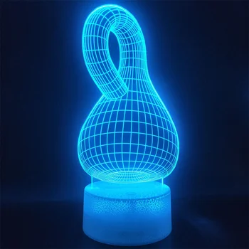  Ilusão 3D Noite de Luz da Curva da Garrafa de Led Colorido Noite Lâmpada de presentes de natal para Crianças Sono Luzes da Lâmpada de Tabela de Vida de Decoração