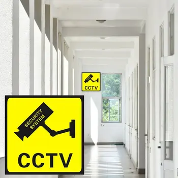  1Pcs Praça de Vigilância CCTV Segurança 24 Horas Câmera do Monitor Autocolantes de Advertência Sinal de Alerta Adesivo de Parede Impermeável Etiquetas