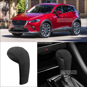  Alcantara de Camurça da Shift de Engrenagem Tampa Interior do Carro Chefe Shifter Botão Moldura Guarnição Caso, a Proteção Para o Mazda CX-3 2018-2022