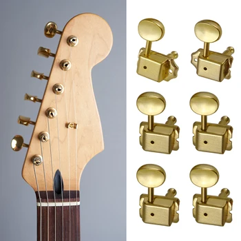  6pcs Afinação da Guitarra Elétrica, Pinos de Violões de 6 Cordas Sintonizadores de Botões de Teclas Musicais de Reparo de Equipamentos de Substituição de Peças de Ouro para SQ ST