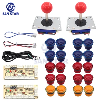  Pandora joystick Arcade Kit DIY Zero Atraso USB Codificador Controlador de Botões de PS3 Para PC / Raspberry Pi, jogo de Arcade do console