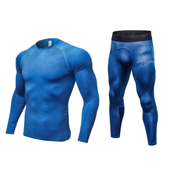  2021 roupas de fitness homens de Compressão ginásio conjunto de roupas Plus Size executar o conjunto de ternos Ginásio de Esporte Terno Maratona de Treinamento de Basquete