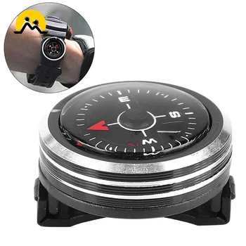  Portátil Mini Correia de Relógio Botão de Bússola para Camping Caminhadas Norte de Navegação, Bússola Precisa de Sobrevivência Bússola de Ferramentas Exteriores