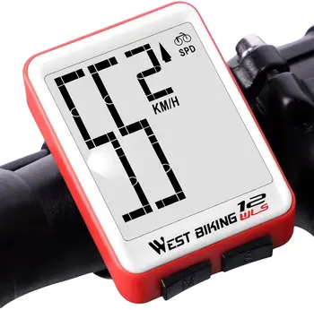 Sem fio, Computador de Bicicleta Bicicleta Velocímetro LCD à prova d'água Cronômetro Luminoso de Despertar Automático e Multi-Funções, Distância, Tempo