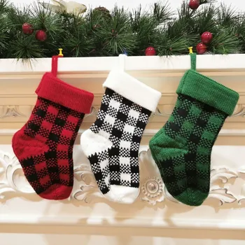  1pc Meia do Natal Tricotando Meias de Natal Pingente de Meias Para 2023 Navidad Casa de Festa Decoração de Noel os Presentes de Suprimentos