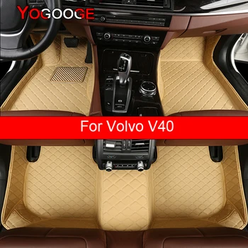  YOGOOGE Carro Tapetes Para Volvo V40 Pé Coche Acessórios Auto Tapetes