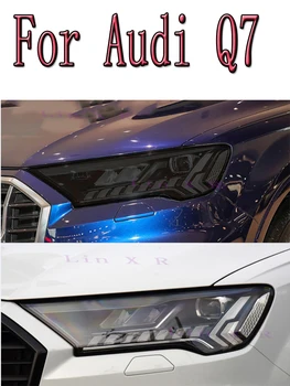  2 Pcs Farol do Carro Tonalidade de Vinil Preto Película Protetora TPU Transparente Autocolante Para Audi Q7 2016 2017 2018 2019 2020 Acessórios