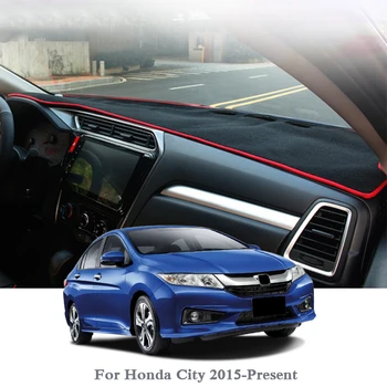  Estilo carro de Painel Evite a Luz Pad Instrumento Plataforma Tampa Tapetes de Rosa Para o Honda City 2015-Presente LHD&RHD Anti-poeira Pad