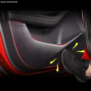  Carro PU Couro Protetor de Porta Almofada da Porta da Prancha Anti Kick Anti-suja Almofada Tapete Capa Adesivo para Mazda 3 Axela 2019 2020 2021 2022