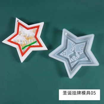  Novo molde de silicone transparente estrela de Natal Encantos de resina artesanais de decoração de Moldes Para decoração DIY molde de resina epóxi molde