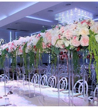  5 defina o Chão Acrílico Vaso Limpar o Vaso de Flor Tabela de peça Central Para o Casamento Vintage Floral Stand Colunas Para Decoração de Casamento
