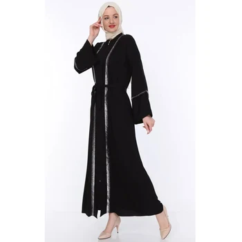  Mubarak Abaya Dubai, Turquia Muçulmana Hijab Vestido Kaftan Islã Roupas Abayas Vestidos Para Mulheres Manto Musulman Femme Vestidos S527