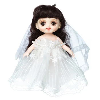  17cm de Silicone Mini Bebe Reborn Dolls Pérola do Vestido de Casamento feito a mão Pequena Bonito Recém-nascido Boneca Pintada Renascer Kits com Roupas