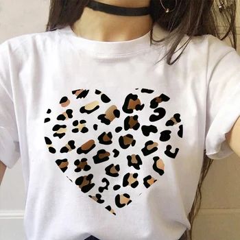  Leopard T-shirts Mulheres de Verão de 90 Kawaii T-shirts para Senhora tops de manga Curta camiseta Cartoon Vestuário feminino Camisetas 2022