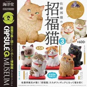  Kaiyodoo Japão Genuíno Maneki Neko Plutus Cat 3 Cápsula Animal De Peluche Modelo De Gashapon Tabela Ornamento Crianças De Presente Coleção