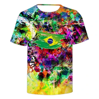  3d T-Shirts da Bandeira do Brasil Impresso Moda Verão Homens Mulheres T-shirt Tops de Manga Curta Sport 3D T-shirts T-Shirt em Roupas Plus Size