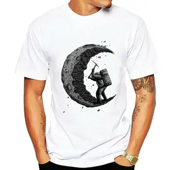  cavando a lua de Design de T-Shirt dos Homens da Alta Qualidade Personalizado Impresso Tops Hipster T T-Shirt de Verão, Roupas de Famosos