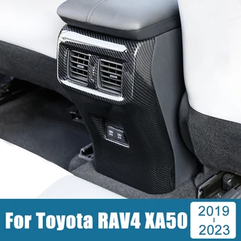  Traseira do carro Ventilação de Ar Condicionado Tomada de Moldura Tampa Guarnição Acessórios Para Toyota RAV4 2019 2020 2021 2022 2023 RAV 4 XA50 Híbrido