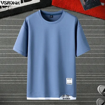  2022 Verão Homens t-shirt Azul Preto Cinza Branco T-Shirt Harajuku Casual Manga curta Masculino camisetas, Tops Plus Size Sportswears