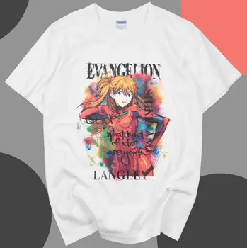  Anime Ayanami Rei Ikari Shinji Asuka Langley Soryu Homens e Mulheres de manga Curta T-shirt