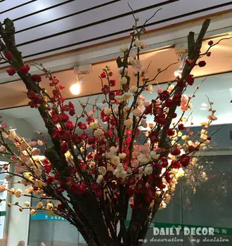  116 cm simulação de alta haste longa artificial Ameixa falso Ameixa ramo decorativos do casamento de seda / flores de tecido