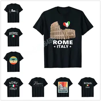  Mais O Design De Roma, Roma, Itália Italiano Europeia Coliseu Vintage T-Shirt Mapa Para Homens Mulheres T-Shirt Tops De Algodão Tees