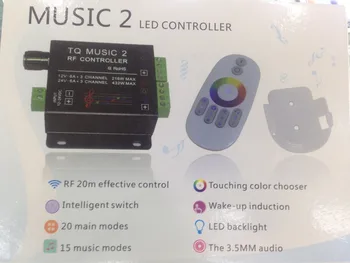  DIODO emissor de luz RGB Música Toque Controlador Remoto RF Tocar Cor de Áudio de 3,5 MM 15 de Música Modos de DIODO emissor de Luz do Controlador da Tira