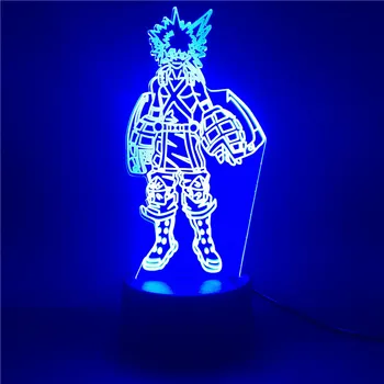  Boku no Herói academia 3D Lâmpada de Luz Katsuki Bakugo Figura da Noite do Diodo emissor de Luz para Crianças, Meu Herói Academia Anime Luz Brinquedos