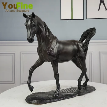  Bronze Cavalo Escultura De Arte Moderna Estátua De Bronze De Bronze Fundido De Pé, Cavalo De Arte Esculturas Para Casa, Escritório, Hotel Artesanais De Decoração