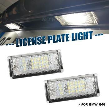  2Pcs Nenhum Erro Luzes da Placa de Licença Lâmpadas LED CANBUS Número Lâmpada Lâmpadas LED Auto Para BMW E46 4D 1998-2003 Luz de Carro Acessórios