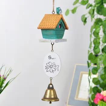  Sinos de vento Atraentes de Voz Agradável Decorativos Casa alimentador do Pássaro da Gaiola do Vento-bell Casa Pingente de Ornamento para a Varanda
