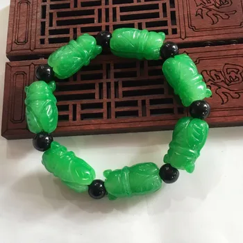  Super Natural verde Pulseira de Contas de Auxílio Acadêmico de Negócios Pulseiras Cadeia pulseira de Jade Jewelr Acessórios Pulseira de Jade