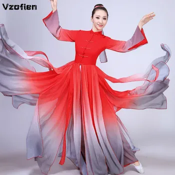  O Estilo Chinês De Guarda-Chuva De Dança Clássica Traje De Prática De Roupas Femininas Yangko Desgaste De Dança Tradicional Chinesa De Fadas Folclóricos Vestido