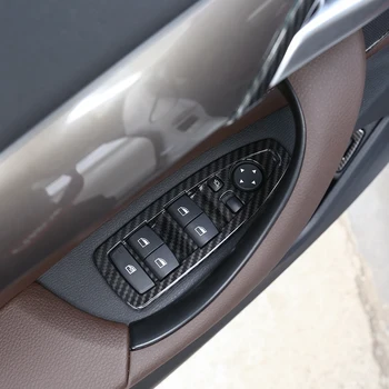  4 peças Para BMW X1 F48 2016-2018 de Fibra de Carbono, ABS Janela Interruptor do Quadro de Guarnição de Acessórios para carros