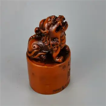  Coleção de Mão-Carved da Fera Kirin Unicórnio Selo - Sorte e Dinheiro Mascote do Presente