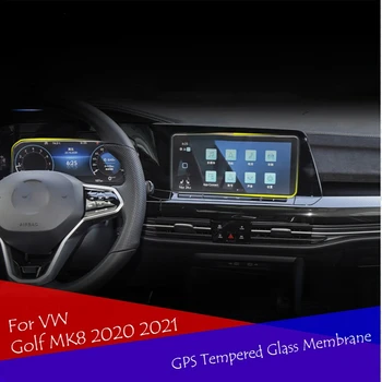  Vidro temperado de Membrana de Navegação GPS Tela Anti Blue Ray do Filme Protetor de Decoração do Carro Para VW Golf 8 MK8 2020 2021