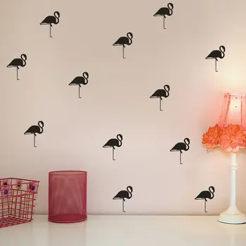  24 PCS Bonito Flamingos Padrão de Adesivos de Parede de Vinil Animais Decalque de Alta Qualidade Removível Casa Auto Adesivo Adesivo Decalques SYY144