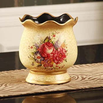  Estilo europeu pequeno vaso de chão de flores secretária vaso jardineira sala de estar decoração criativa tabela flor receptáculo de ornamentos