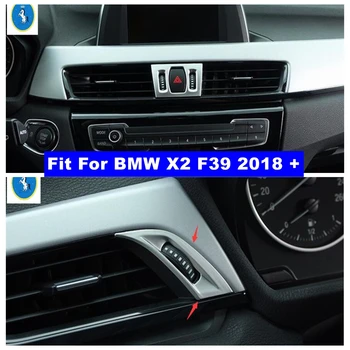  Luzes de advertência de Quadro de Saída de Ar Condicionado Ventilação Trackwheel Tampa Guarnição de Ajuste Para o BMW X2 F39 2018 - 2021 ABS Acessórios de Interior